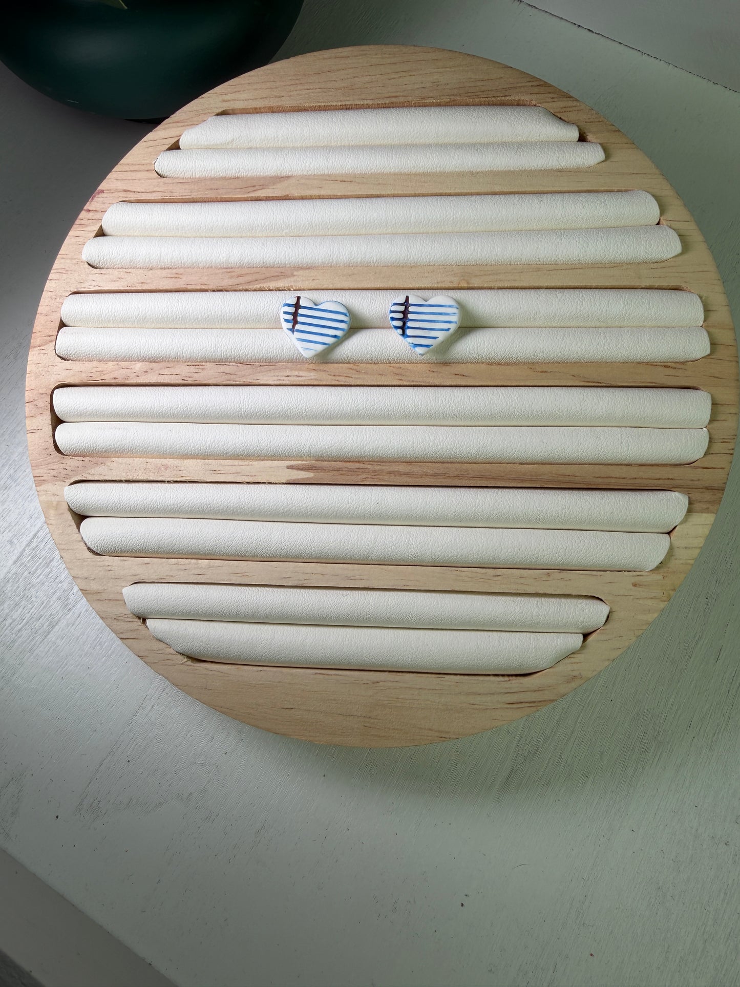 Lined Paper Heart Stud Earrings