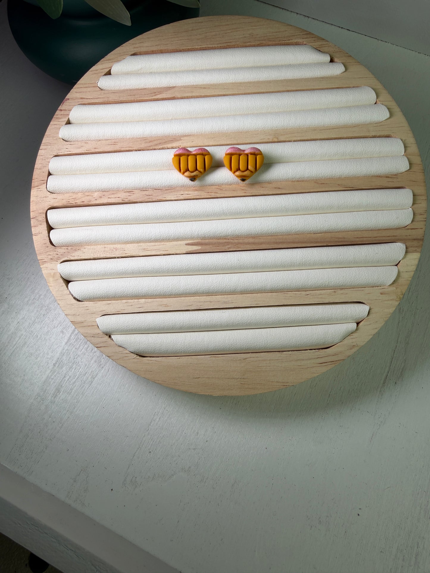 Pencil Heart Stud Earrings