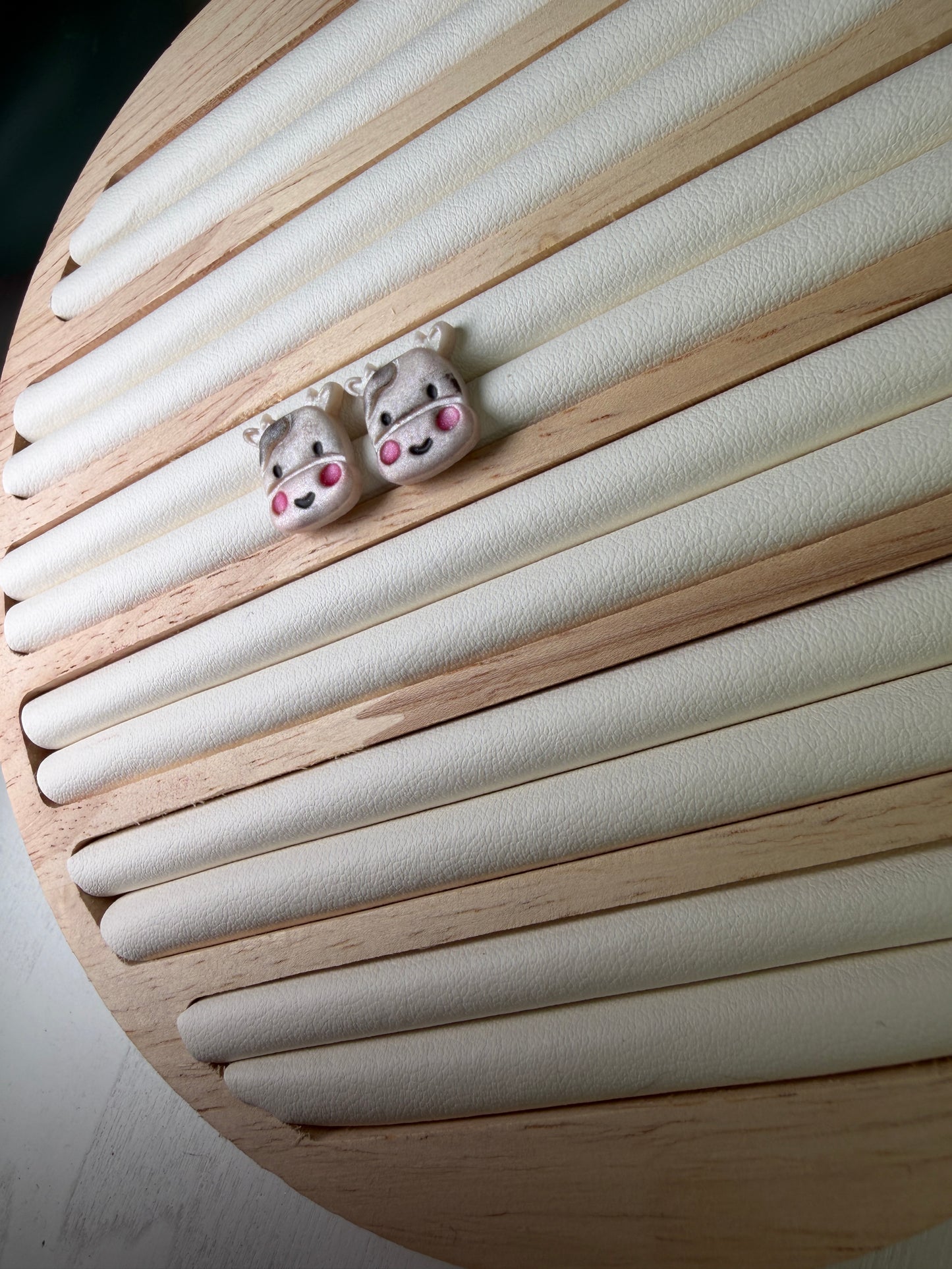 Cow Stud Polymer Clay Earrings