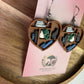 Cat Book Lover Heart Polymer Clay Dangle Earrings