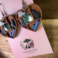 Cat Book Lover Heart Polymer Clay Dangle Earrings