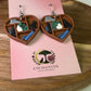 Cat Book Lover Heart Polymer Clay Dangle Earrings