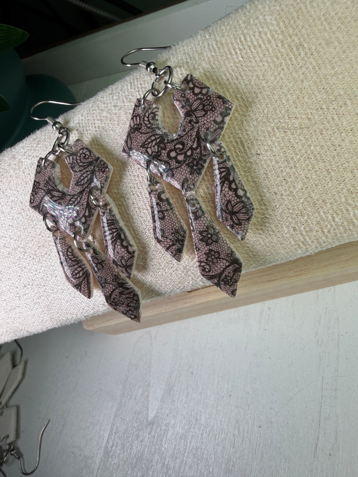 Elowen Dangle Earrings | Handmade Polymer Clay Dangle | Hypoallergenic  | Lightweight Statement  | Handmade