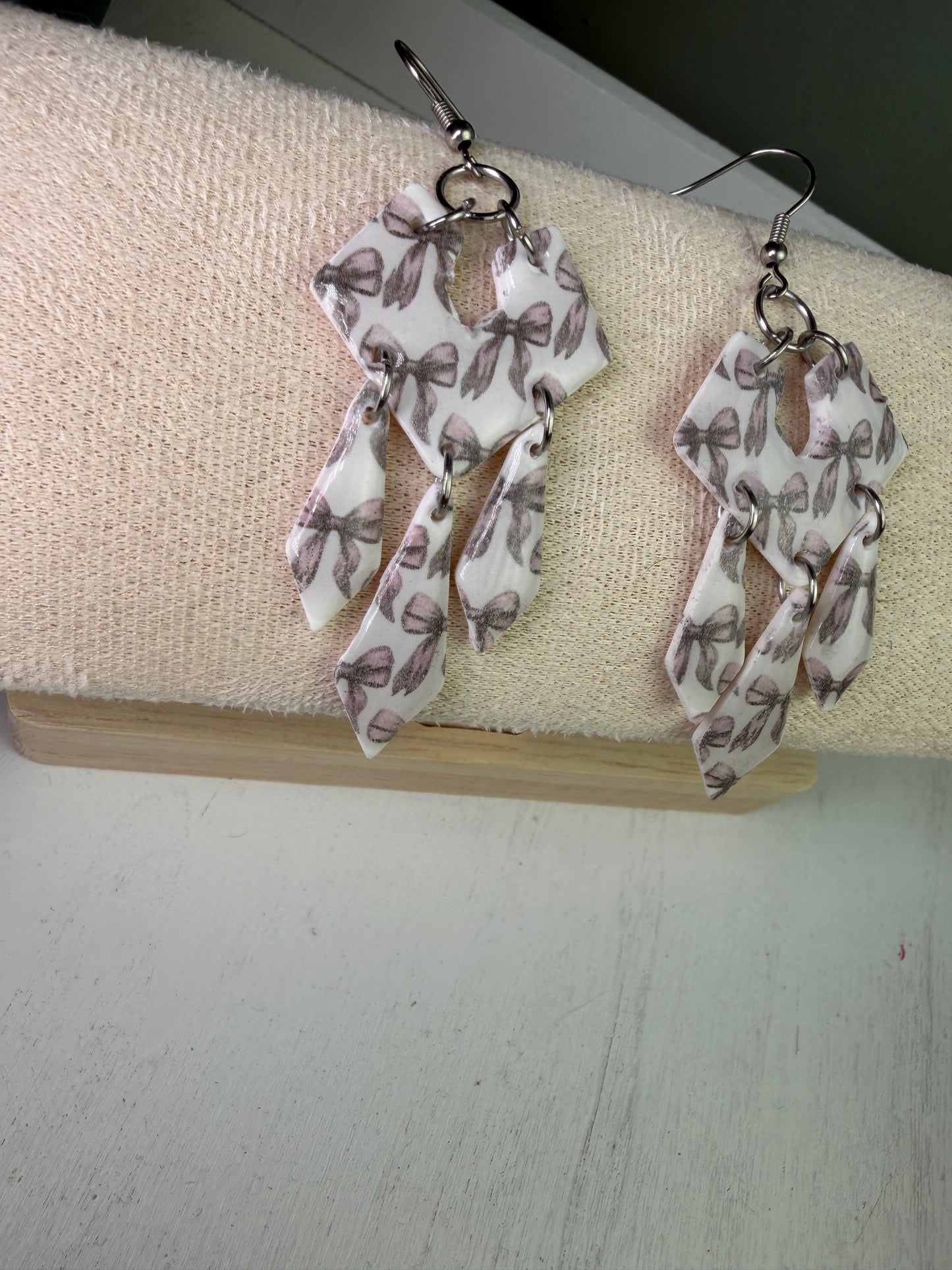 Elowen Dangle Earrings | Handmade Polymer Clay Dangle | Hypoallergenic  | Lightweight Statement  | Handmade