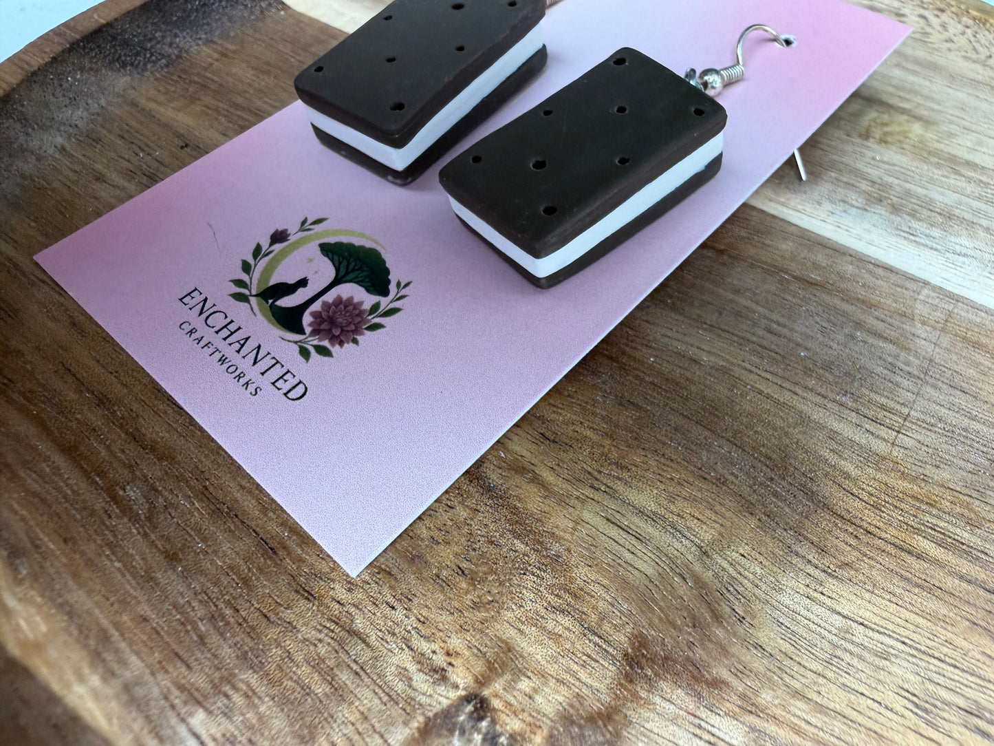 Enchanted Ice Cream Sandwiches Polymer Clay Earrings