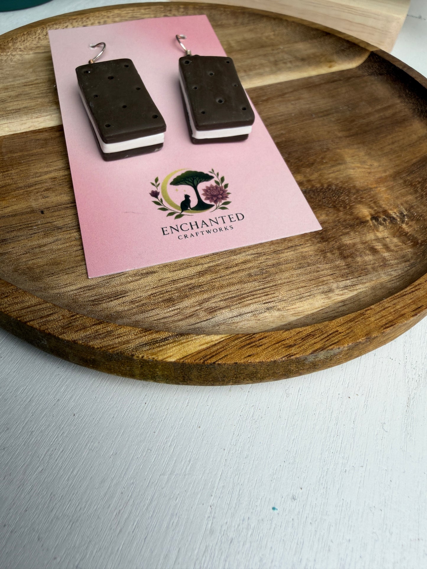 Enchanted Ice Cream Sandwiches Polymer Clay Earrings