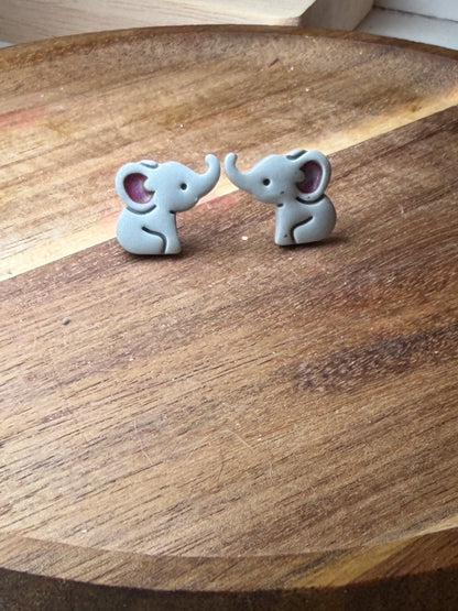 Enchanted Elephant Stud Polymer Clay Earrings