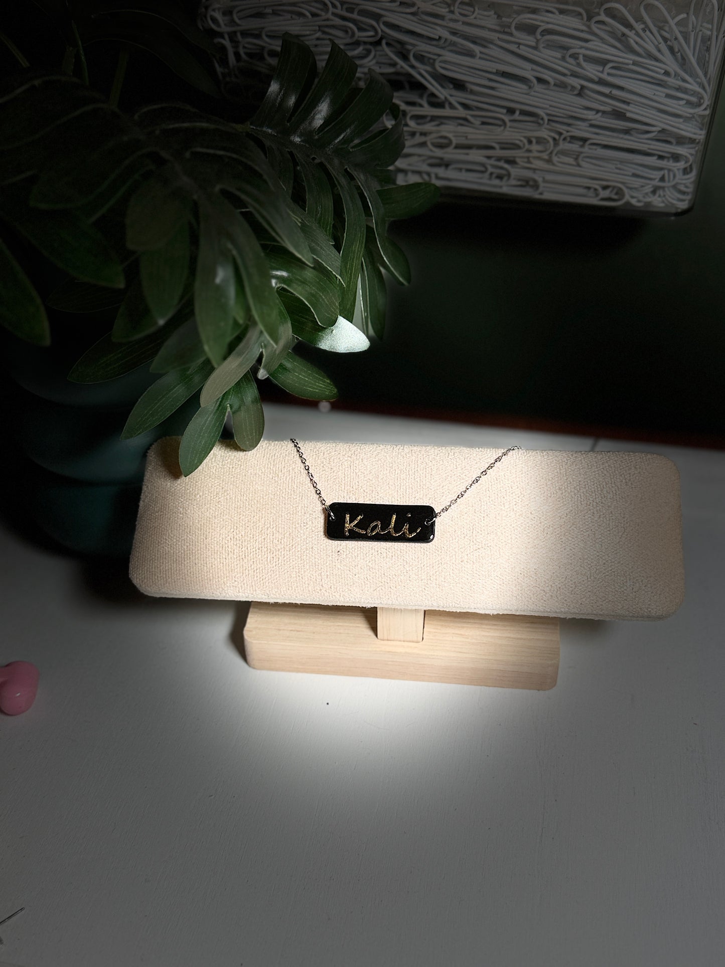 Custom Stamped Polymer Clay Necklace