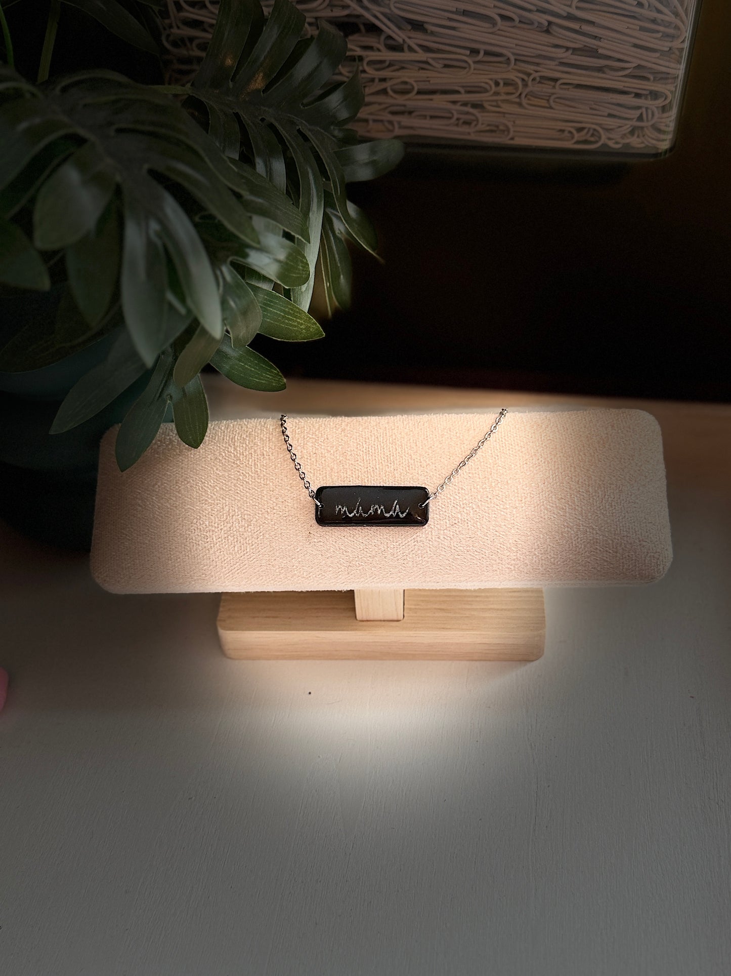 Custom Stamped Polymer Clay Necklace