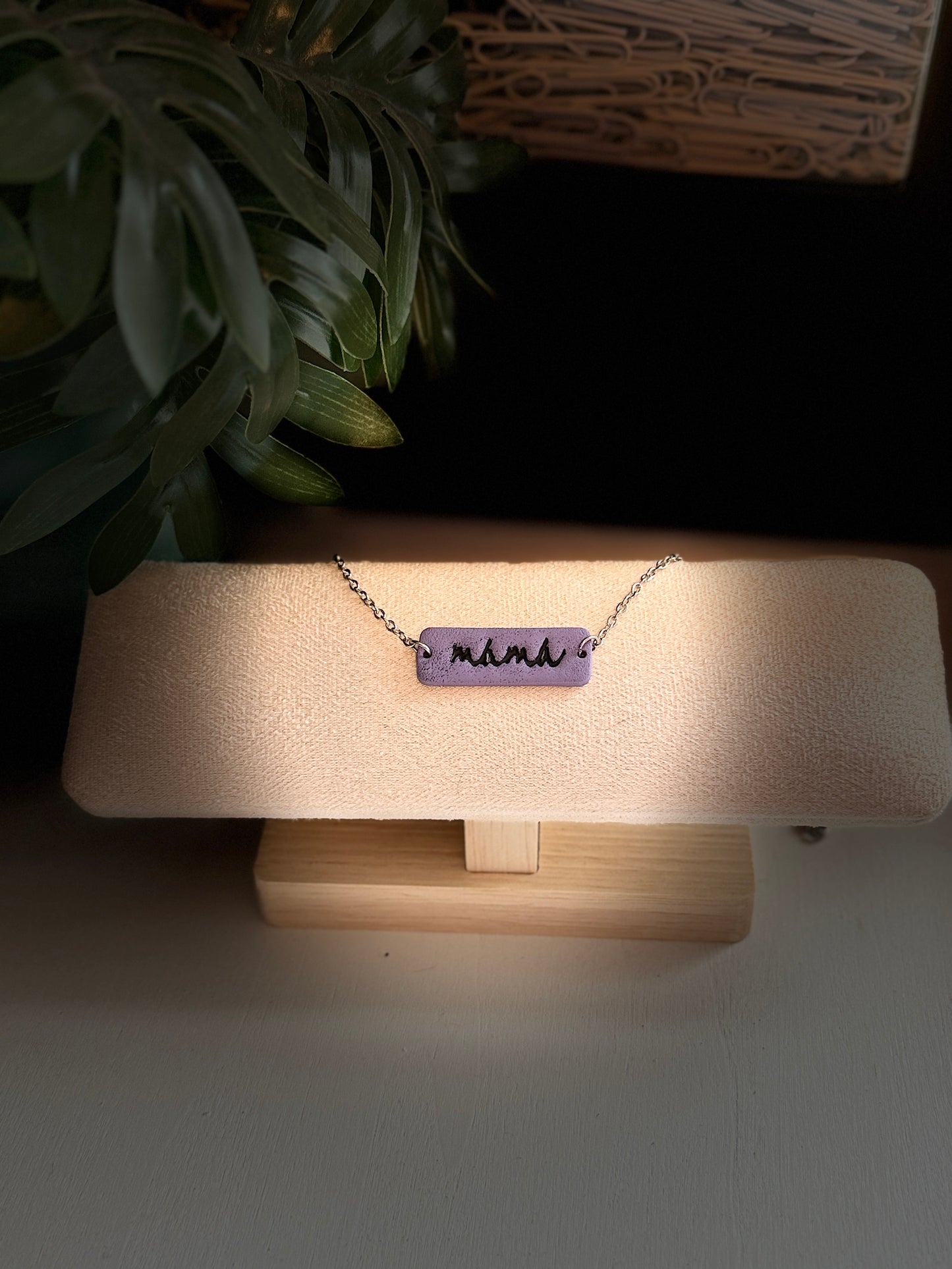 Custom Stamped Polymer Clay Necklace