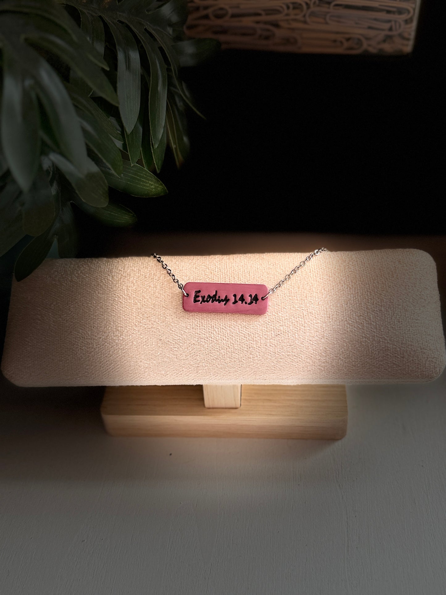 Custom Stamped Polymer Clay Necklace