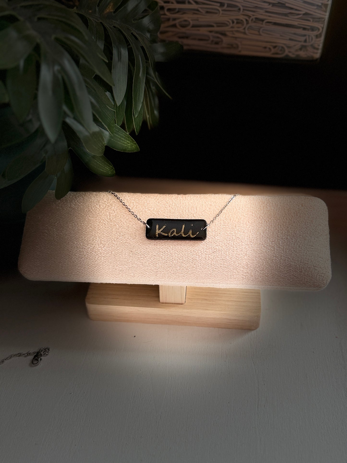 Custom Stamped Polymer Clay Necklace