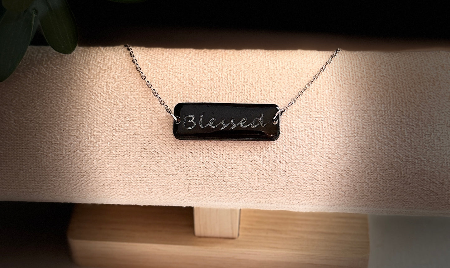 Custom Stamped Polymer Clay Necklace