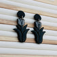 Midnight Bloom Polymer Clay Dangle Earrings