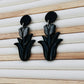 Midnight Bloom Polymer Clay Dangle Earrings