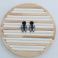 Midnight Bow Polymer Clay Dangle Earrings
