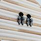 Midnight Bow Polymer Clay Dangle Earrings