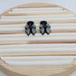 Midnight Bow Polymer Clay Dangle Earrings