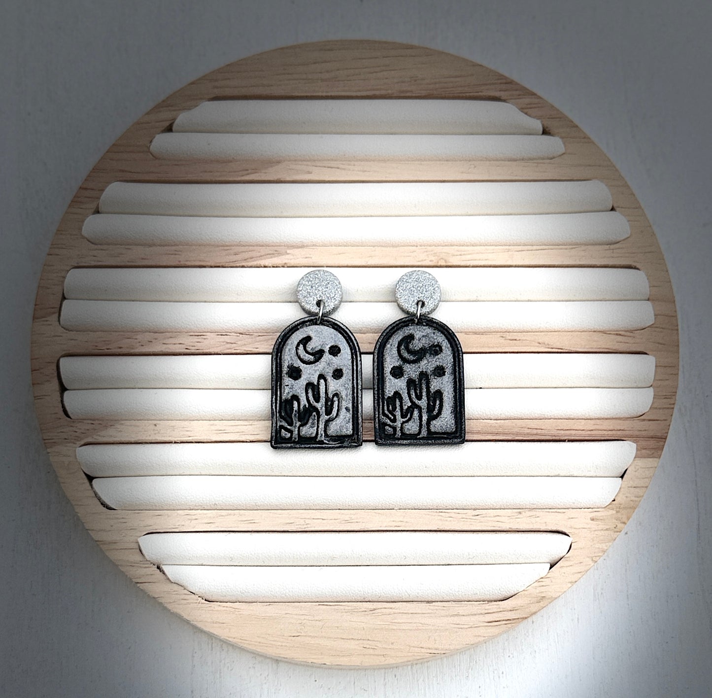 Moonlit Desert Arch Polymer Clay Dangle Earrings