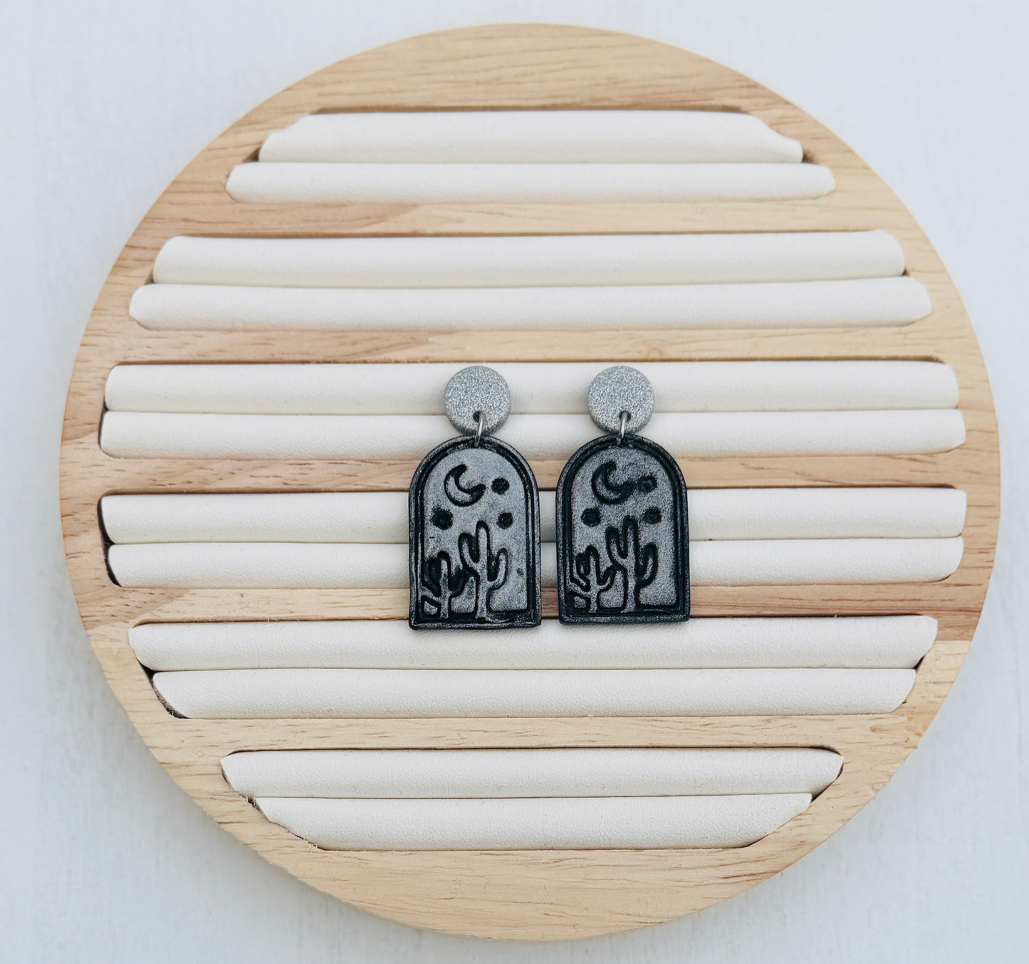 Moonlit Desert Arch Polymer Clay Dangle Earrings