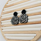 Midnight Rose Polymer Clay Dangle Earrings