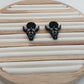 Midnight Steer Skull Polymer Clay Dangle Earrings
