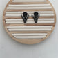 Midnight Steer Skull Polymer Clay Dangle Earrings