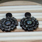 Midnight Ashley Bloom Polymer Clay Earrings