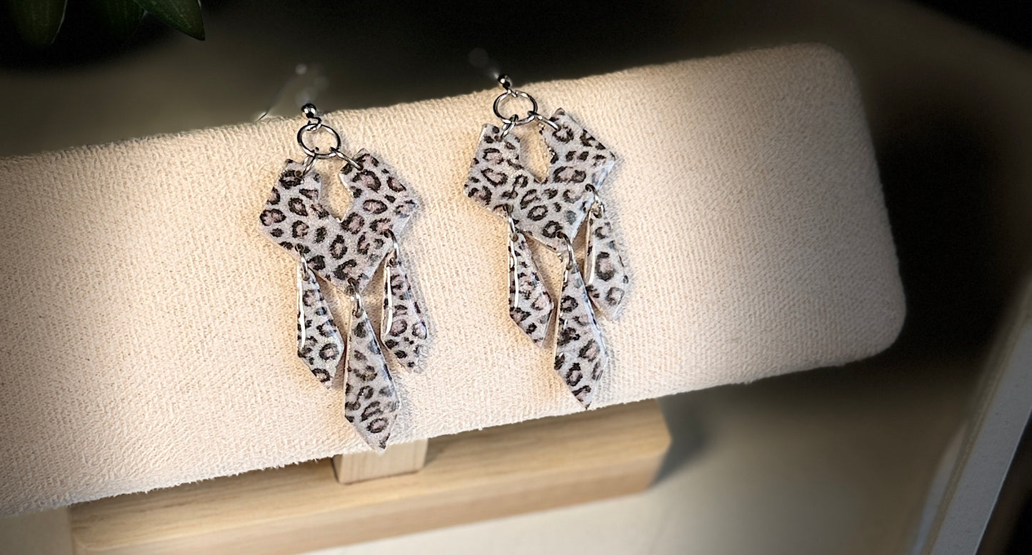 Elowen Dangle Earrings | Handmade Polymer Clay Dangle | Hypoallergenic  | Lightweight Statement  | Handmade