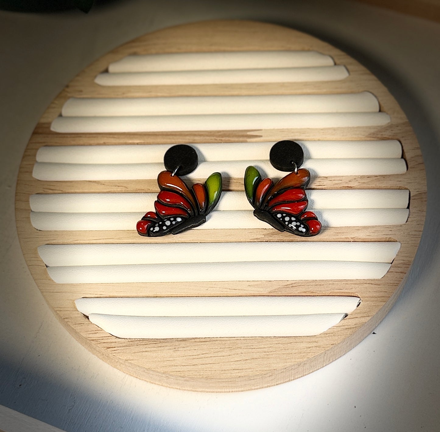 Meadowwing  Butterfly Polymer Clay Dangles