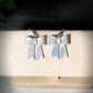Glitter Hand-Folded Bow Polymer Clay Dangle Earrings