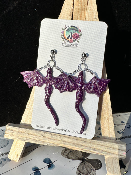 Handmade Dragon Wing Dangle Earrings – Unique & Edgy