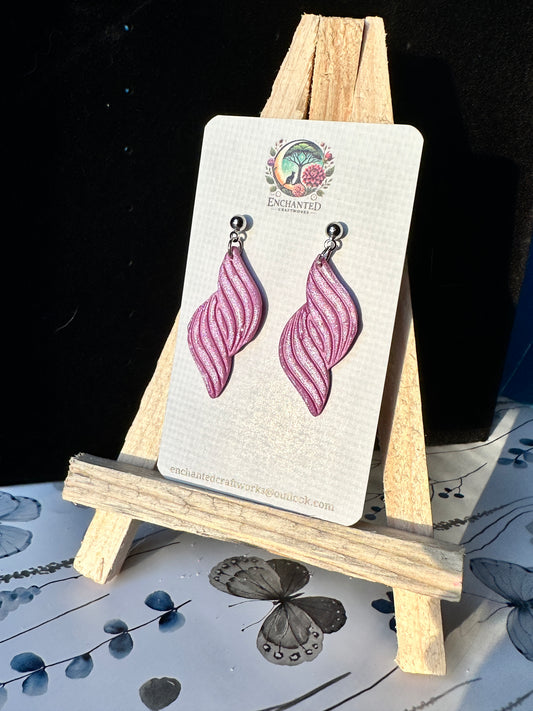 Whisper Waves - Handcrafted Polymer Clay Dangle Earrings