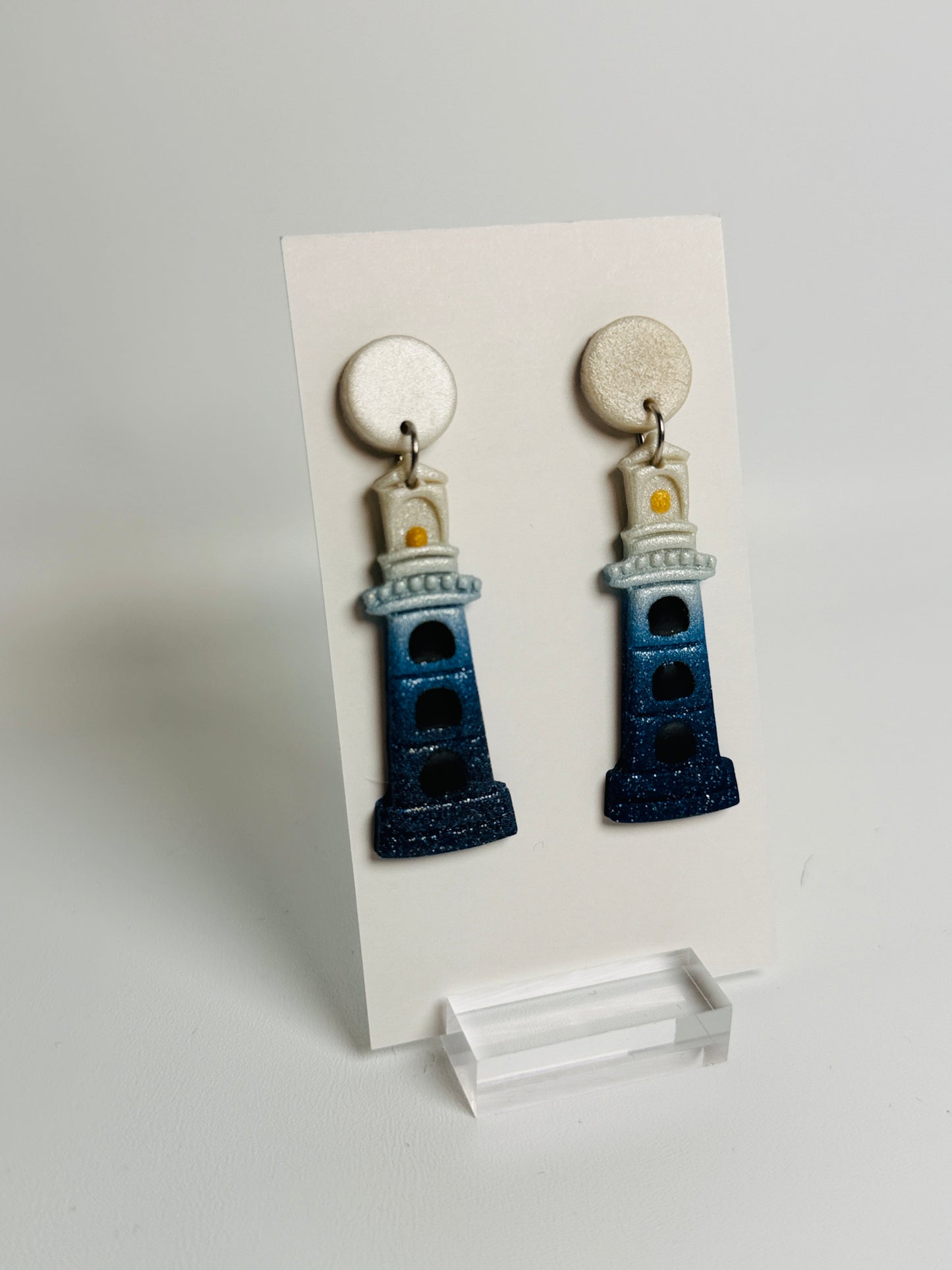 Enchanted Beacon Lighthouse Polymer Clay Dangles