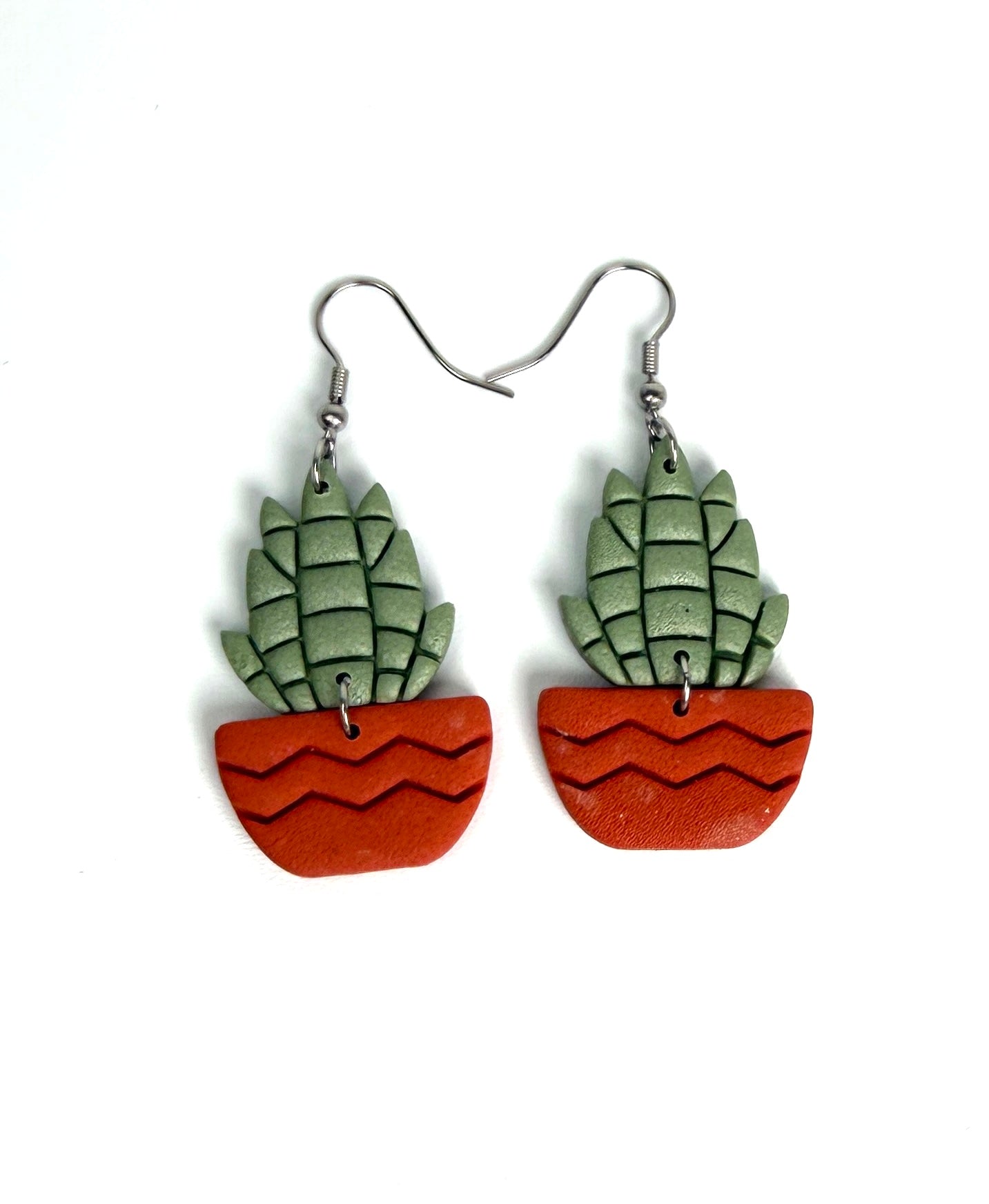 Succulent Plant Earrings | Cute Plant Lover Gift | Polymer Clay Dangle Earrings | Boho Botanical Jewelry | Lightweight Hypoallergenic