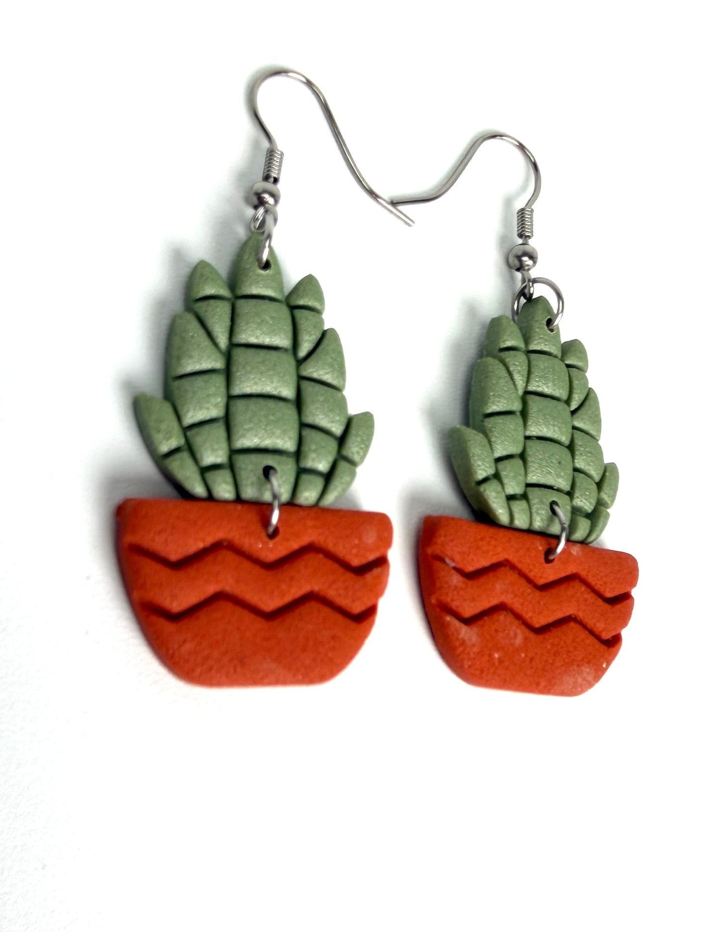 Succulent Plant Earrings | Cute Plant Lover Gift | Polymer Clay Dangle Earrings | Boho Botanical Jewelry | Lightweight Hypoallergenic
