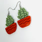 Succulent Plant Earrings | Cute Plant Lover Gift | Polymer Clay Dangle Earrings | Boho Botanical Jewelry | Lightweight Hypoallergenic