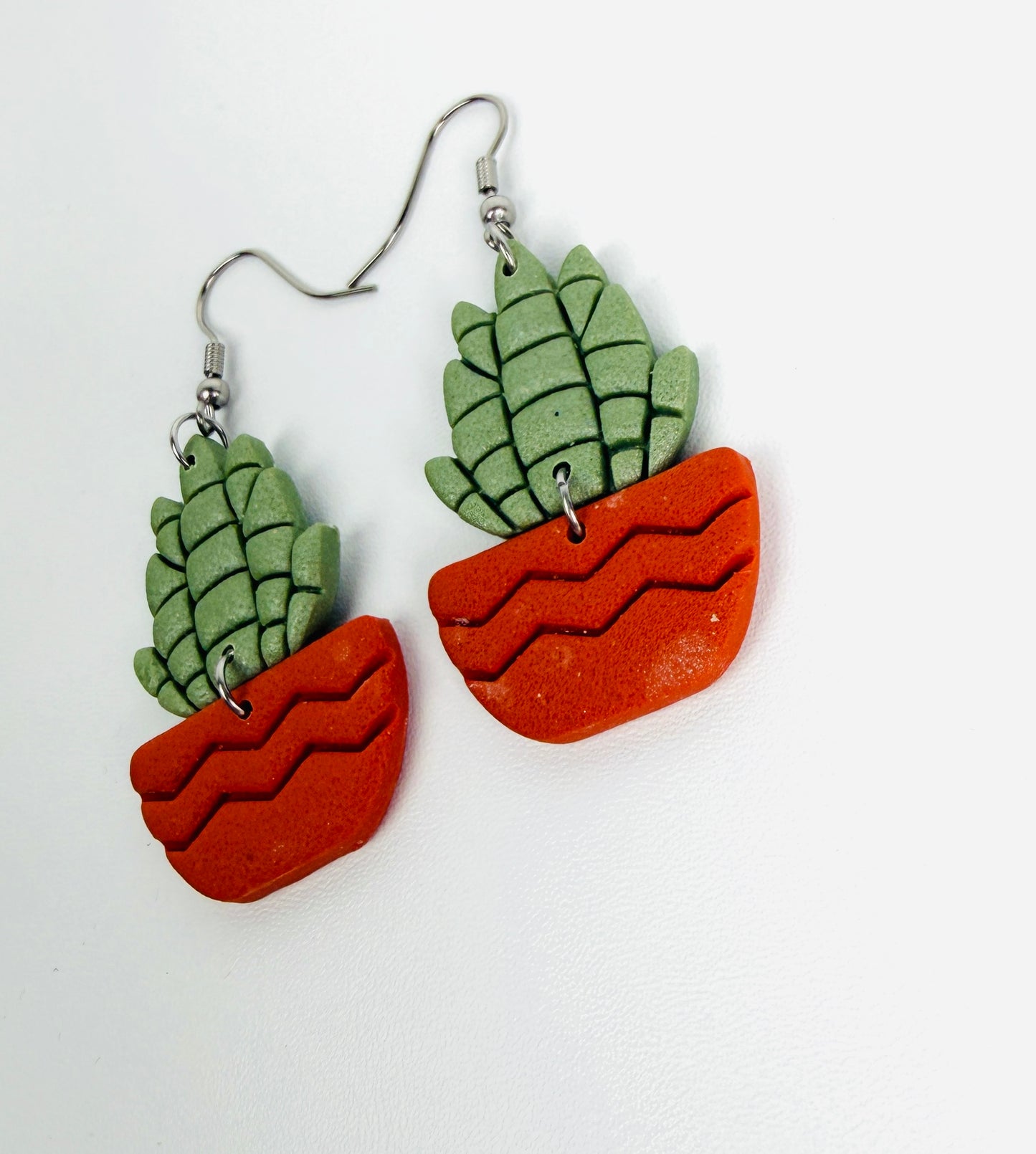 Succulent Plant Earrings | Cute Plant Lover Gift | Polymer Clay Dangle Earrings | Boho Botanical Jewelry | Lightweight Hypoallergenic
