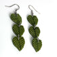 Monstera Leaf Cascade Earrings | Tropical Green Polymer Clay Dangles | Lightweight Botanical Statement Jewelry