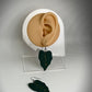 Emerald Leaf Dangle Earrings | Gold Vein Detail | Handmade Polymer Clay | Lightweight | Hypoallergenic Jewelry