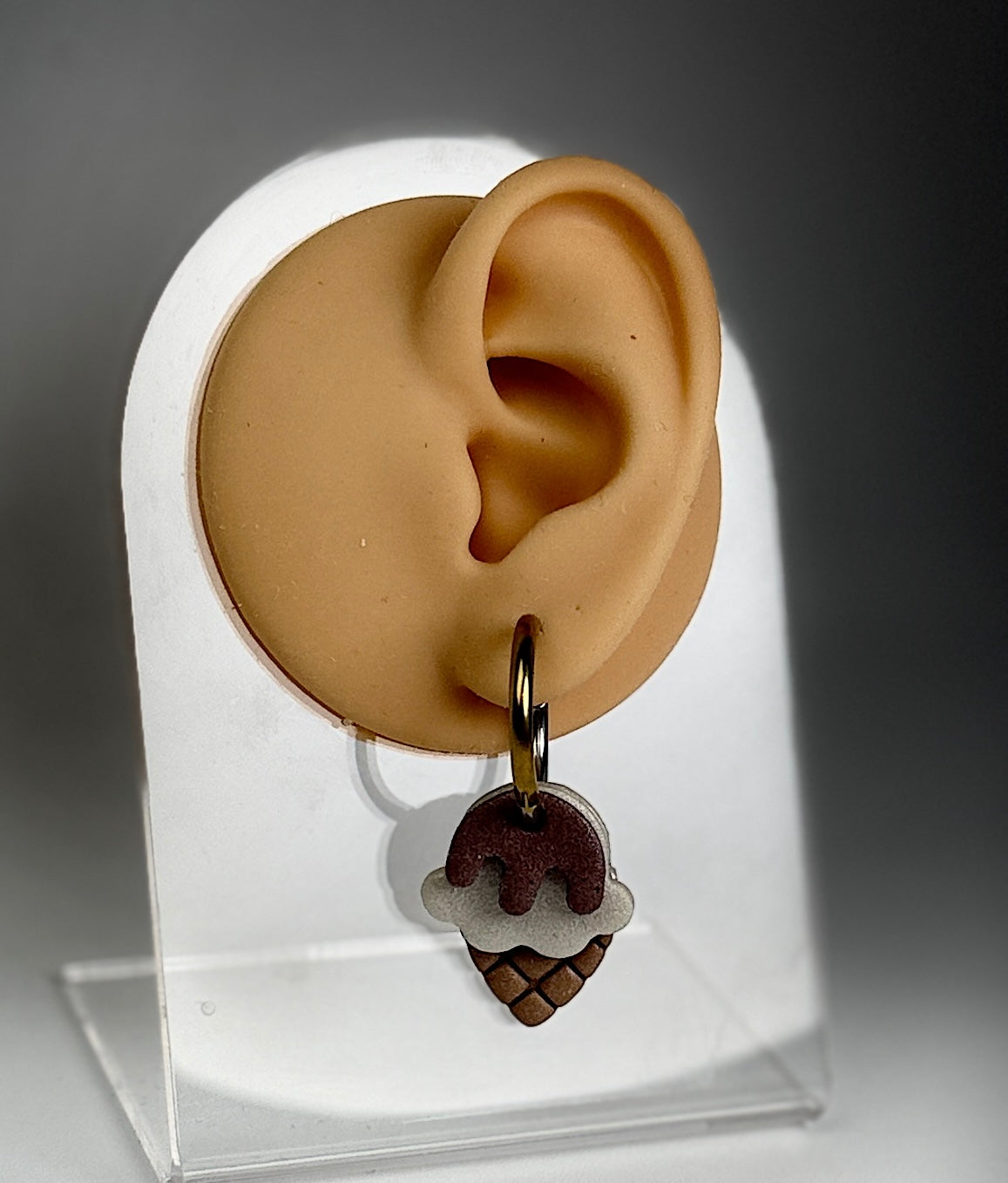 Sweet Treat Drip Dangles | Ice Cream Cone Earrings | Polymer Clay