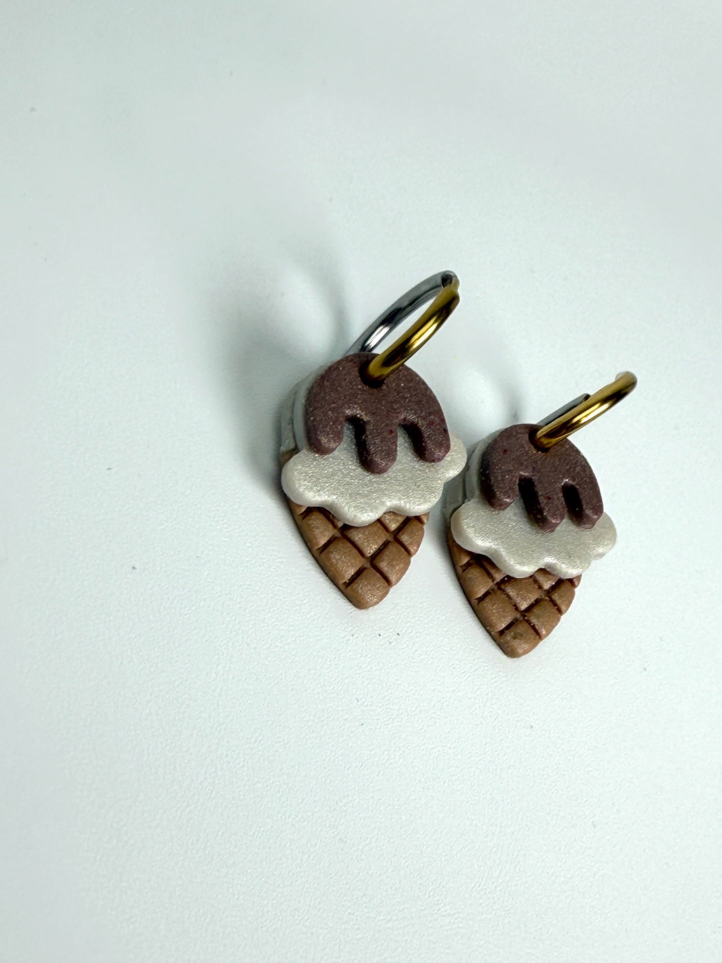 Sweet Treat Drip Dangles | Ice Cream Cone Earrings | Polymer Clay