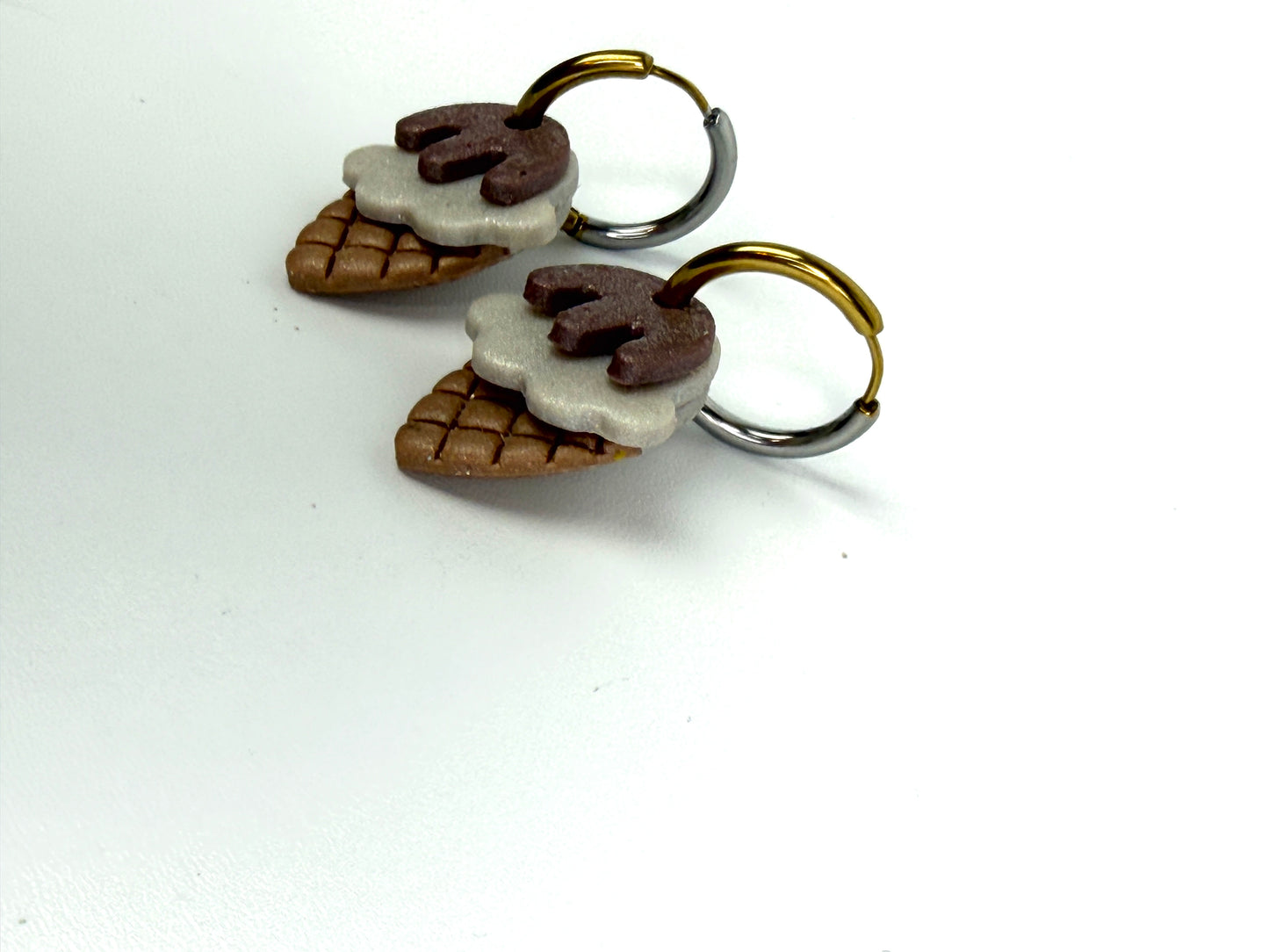 Sweet Treat Drip Dangles | Ice Cream Cone Earrings | Polymer Clay