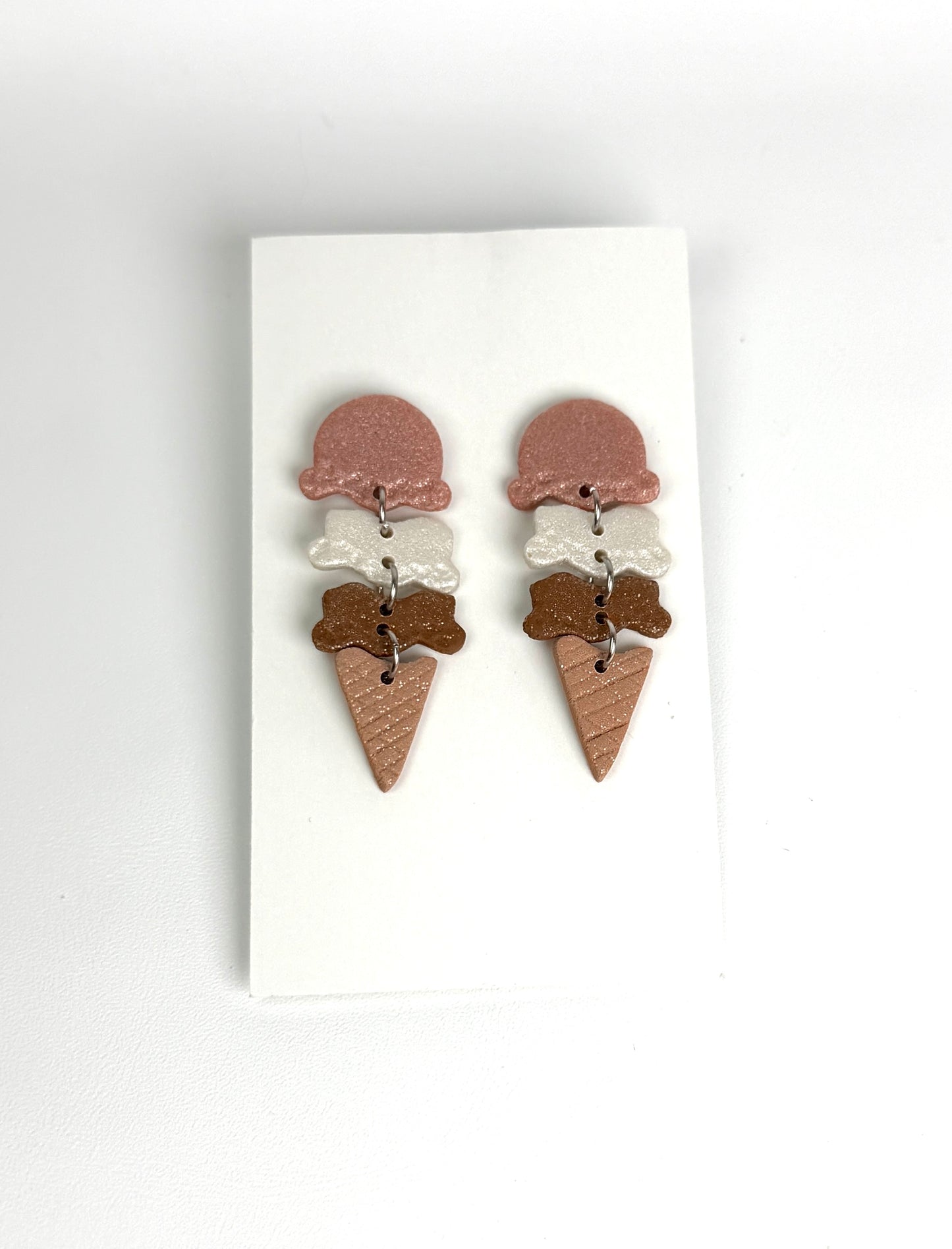 Sweet Scoop Ice Cream Dangle Polymer Clay Earrings