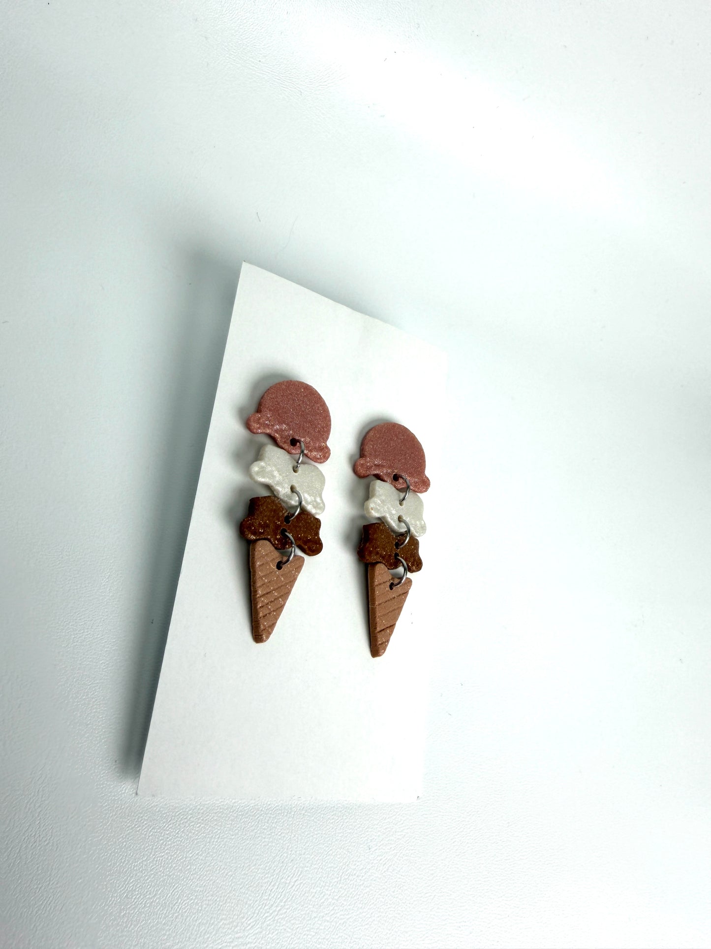 Sweet Scoop Ice Cream Dangle Polymer Clay Earrings