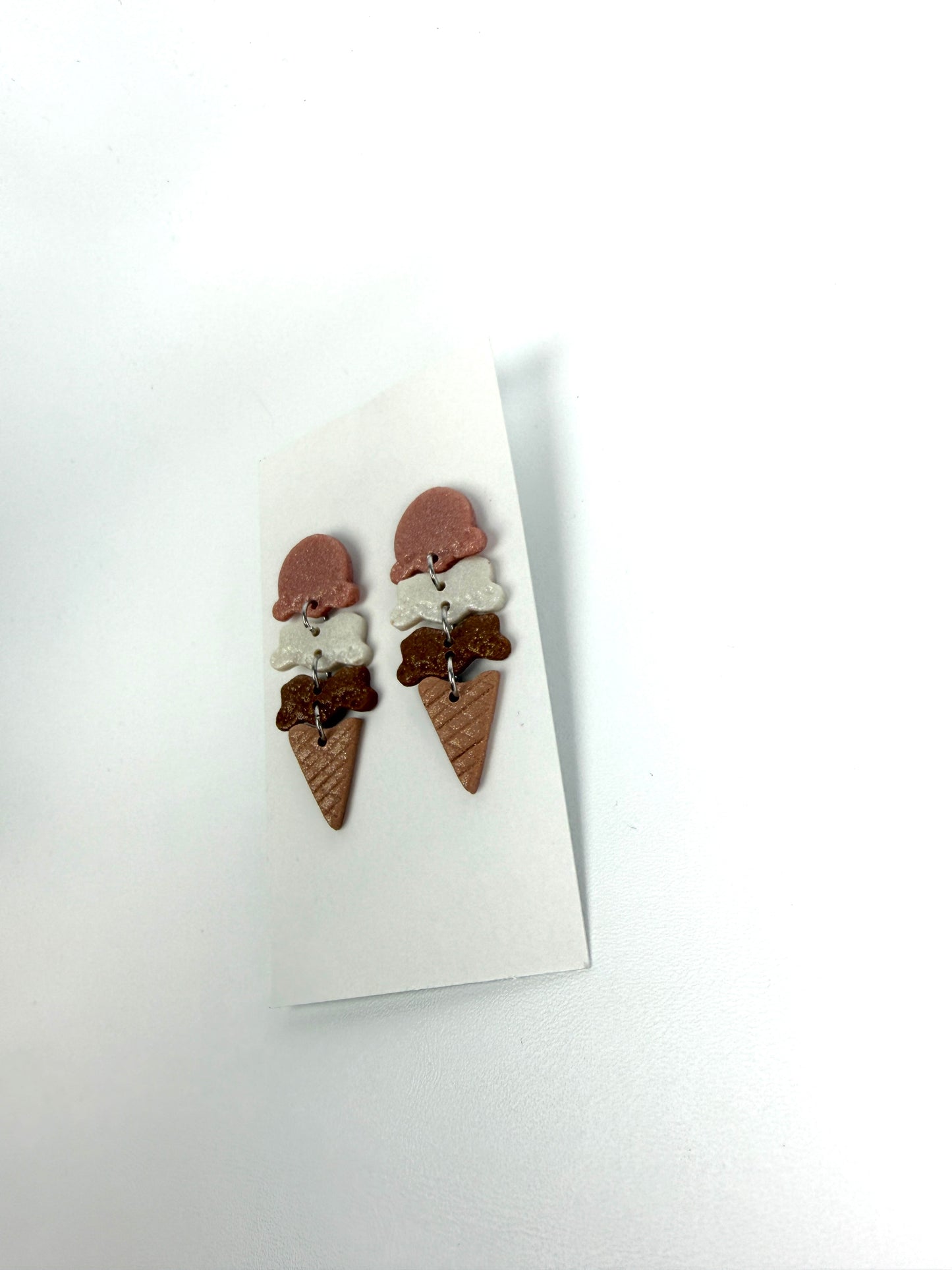Sweet Scoop Ice Cream Dangle Polymer Clay Earrings