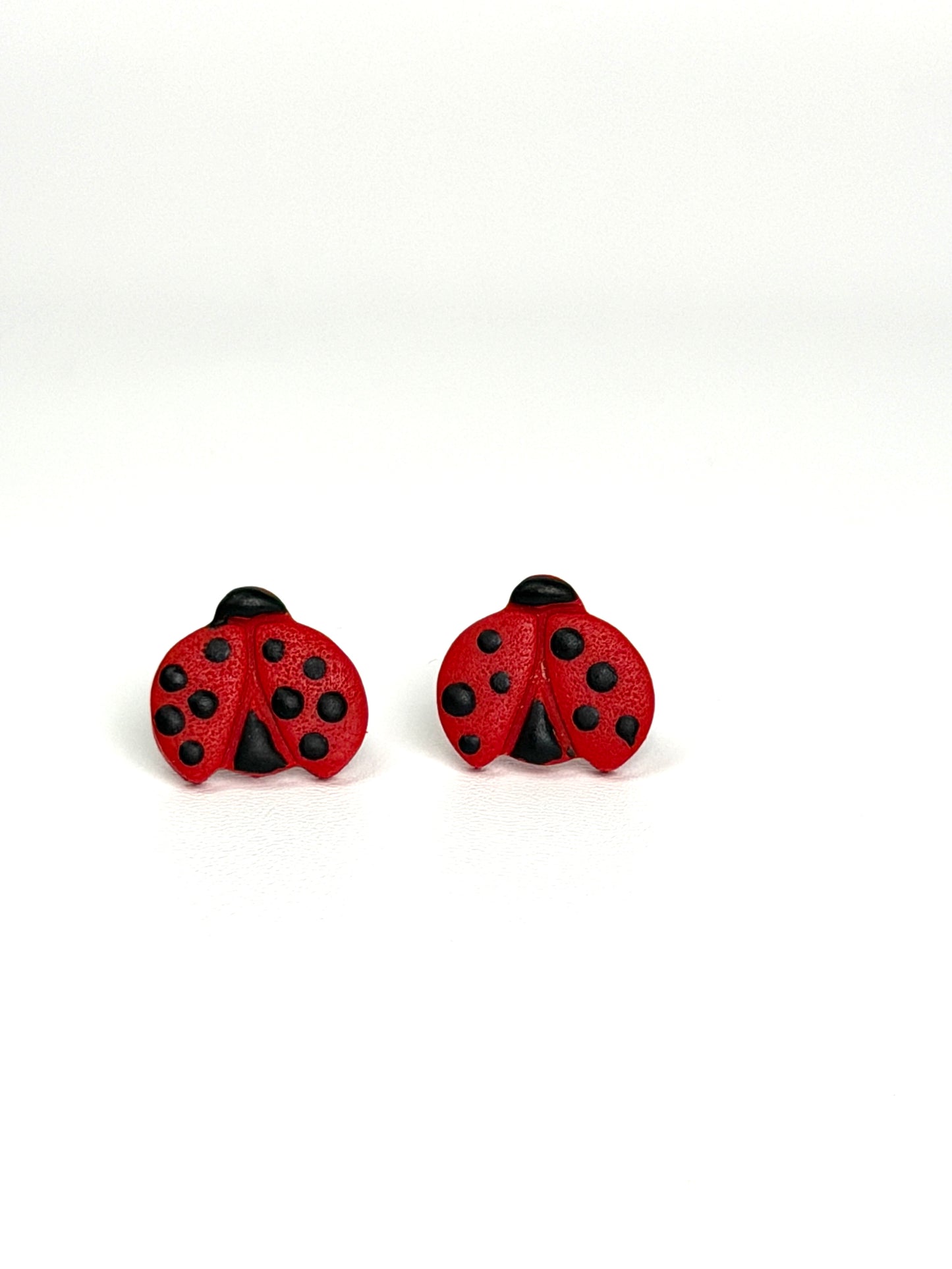 Lucky Ladybug Stud Polymer Clay Stud Earrings