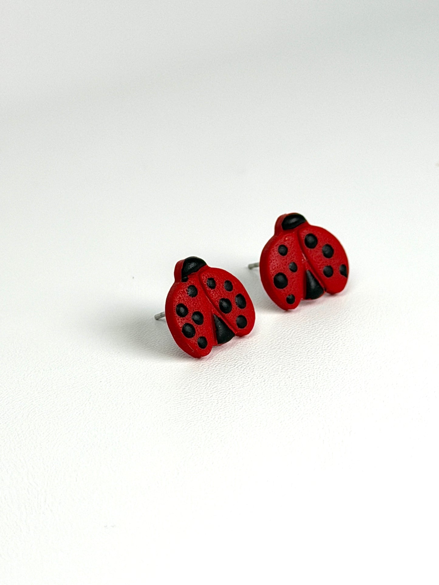 Lucky Ladybug Stud Polymer Clay Stud Earrings