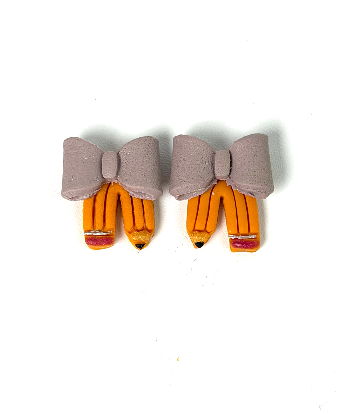Polymer Clay Pencil Bow Earrings | Teacher Back to School Jewelry