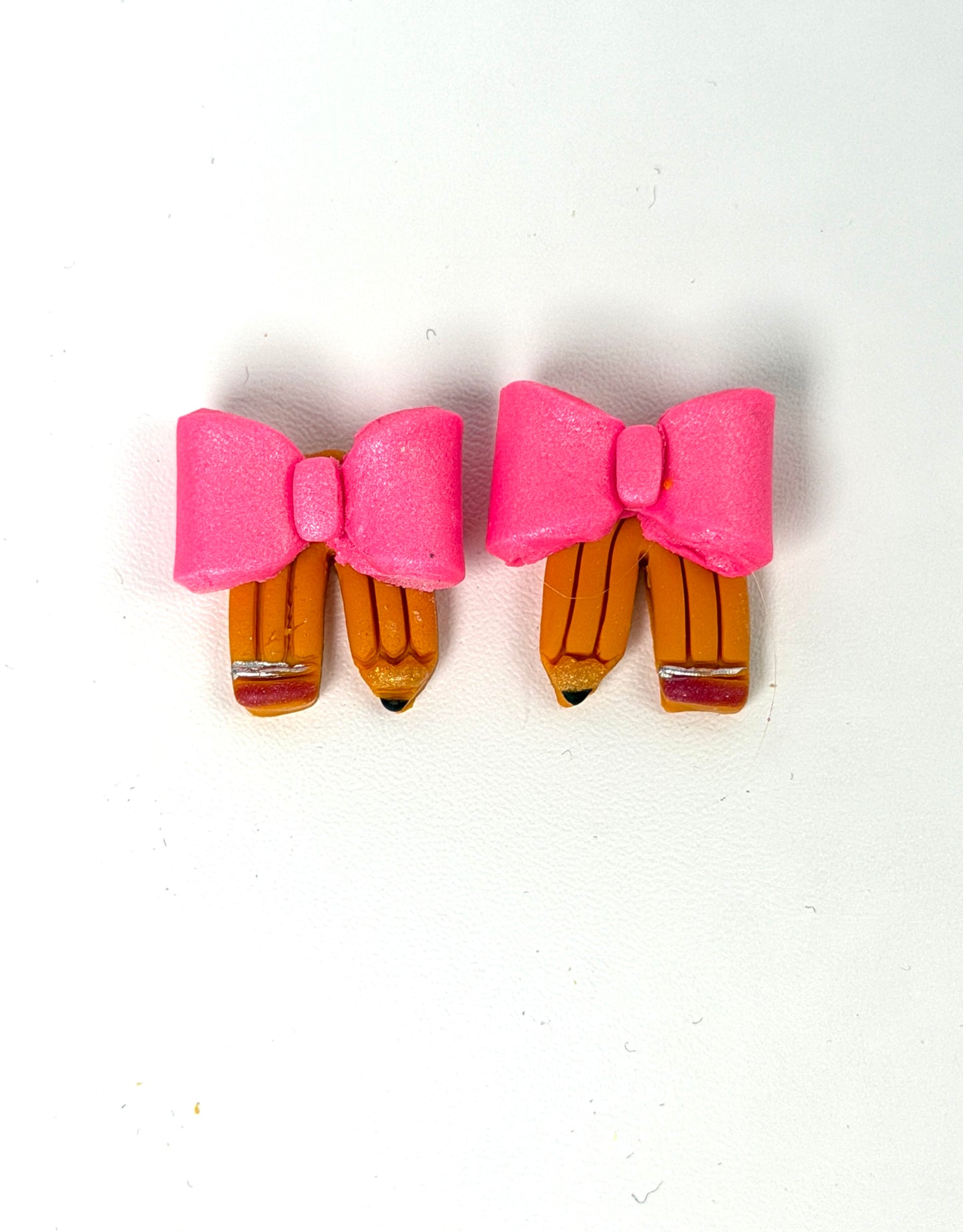 Polymer Clay Pencil Bow Earrings | Teacher Back to School Jewelry